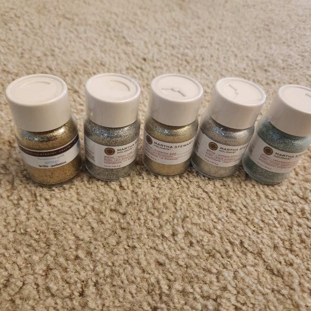 Martha Stewart Crafts Glitter Set Of‎ 5 Holidays 1.5 Oz #L